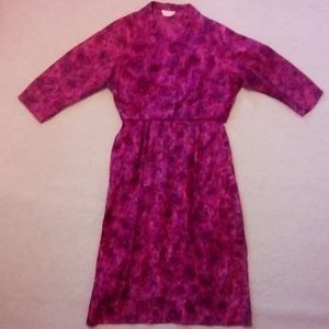 DAUPHINE WOMEN'S SIZE 8 / 10 DRESS & JACKET MAGENTA, PURPLE, BLACK 1950s VINTAGE